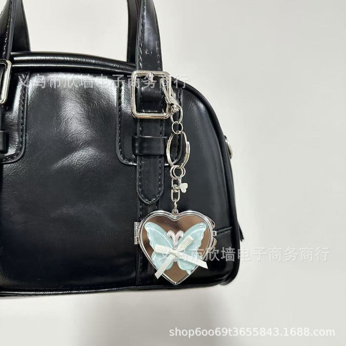 Wholesale Ribbon Heart Bow Mirror Keychain