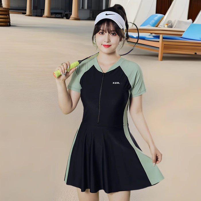 Wholesale New swimsuit one-piece conservative hot spring skirt style swimsuit