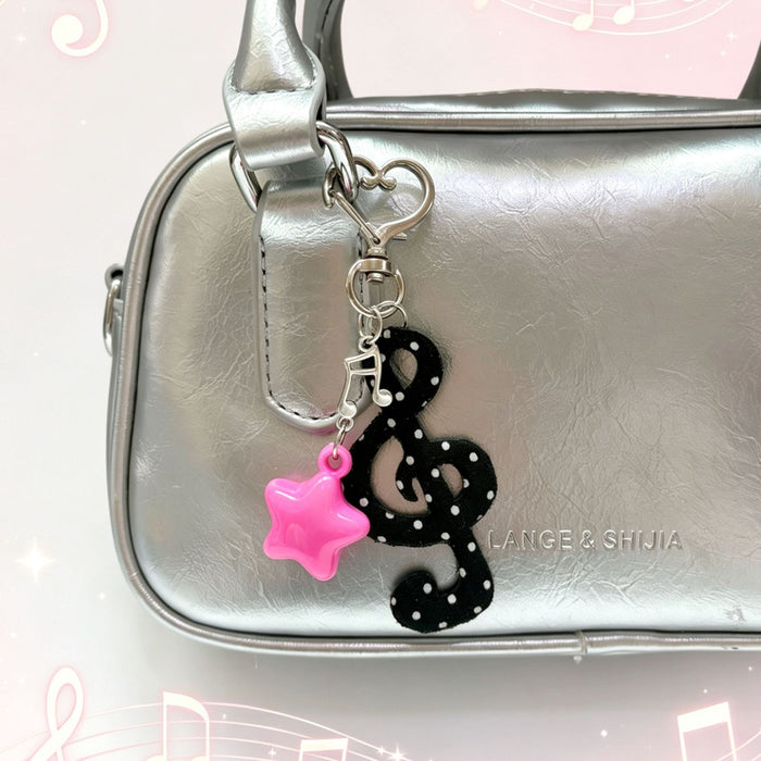 Wholesale Vintage Music Note Star Plush Keychain Bag Charm Chic Fashion Accessory