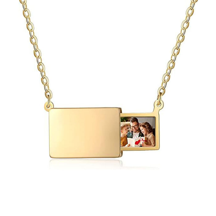 Wholesale Personalized creative pull-out photo envelope necklace jewelry