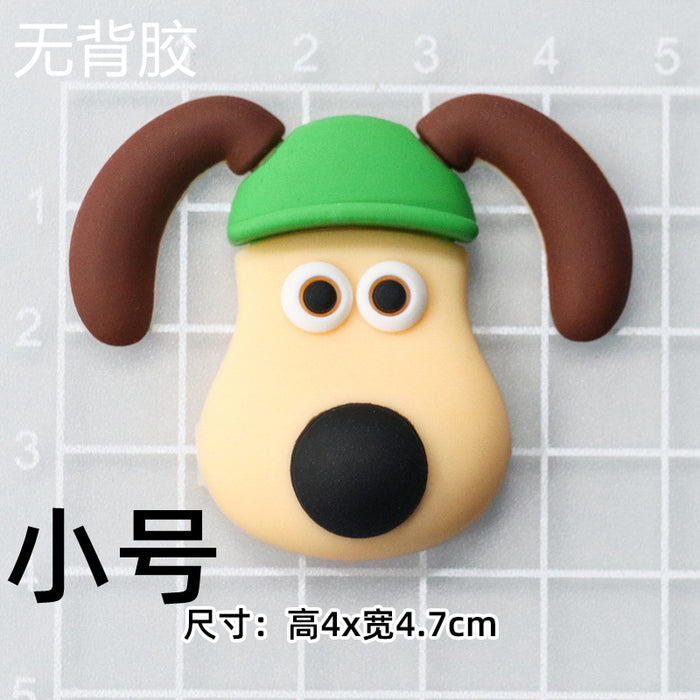 Wholesale 5pcs Cartoon Soft Rubber  Accessories Mobile Phone Shell Patch Hole Shoes Mouthwash Cup Three-dimensional Sticker  Puppy