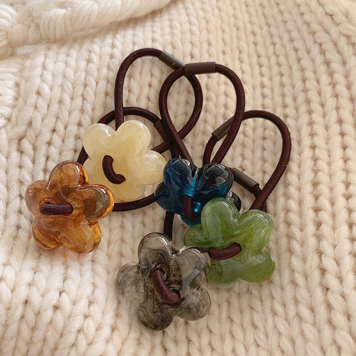 Wholesale Small flower simple temperament headband high elasticity cowhide tendon hair accessory