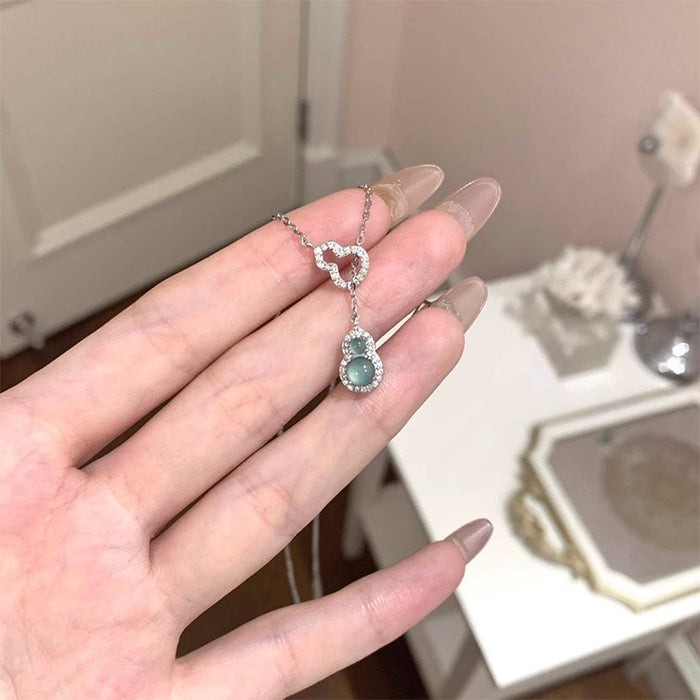 Wholesale  Double-ring gourd necklace women's clavicle chain necklace jewelry