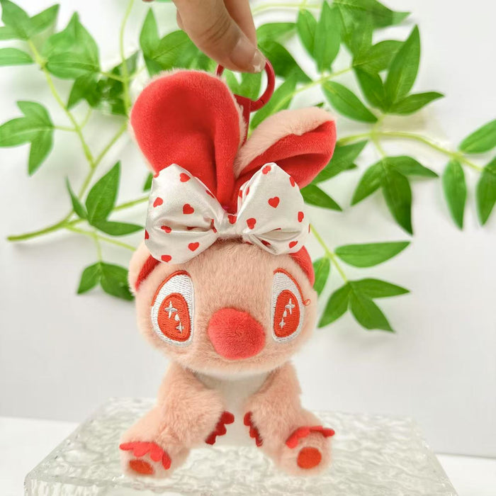 Wholesale Alien Cartoon Character with Bowknot Colorful Big Ears Doll Cute Plush Keychain Schoolbag Charm