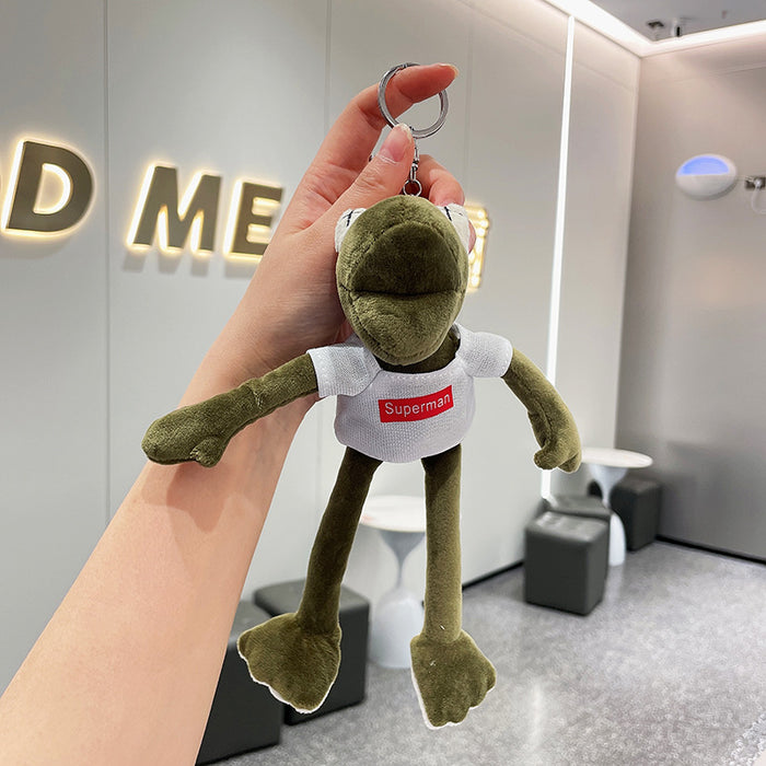 Wholesale Cute frog plush doll pendant stall doll stall doll bag keychain plush toy