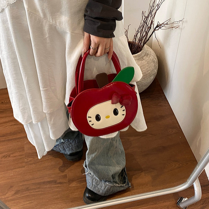 Wholesale Cat Red Apple Color Cute Women' s Bag Fruit Shoulder Crossbody Bag