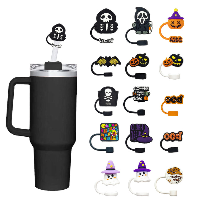 Wholesale 20pcs silicone straw cap cute fun straw plug dust plug  straw cap wh