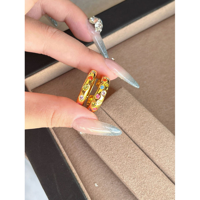 Wholesale Retro Colorful Dopamine Bracelet Rings set