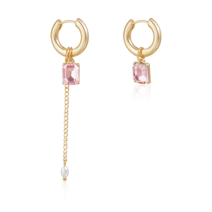 Wholesale Jewelry Crystal String Jewelry Stone Square Tassel Necklace Women's Elegant