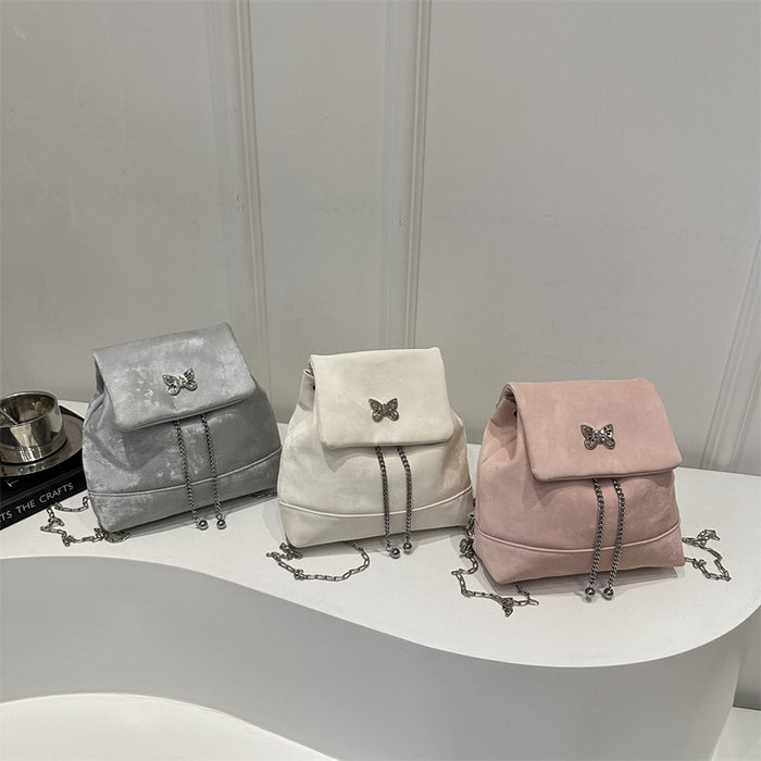 Wholesale Silver backpack, new backpack design, niche backpack chain bag