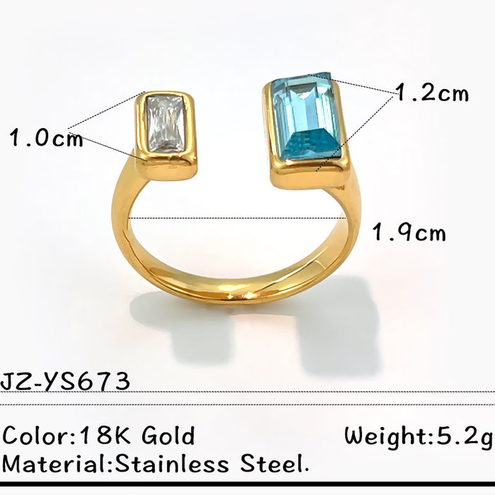 Wholesale Stainless Steel Gold-Plated Adjustable Ring