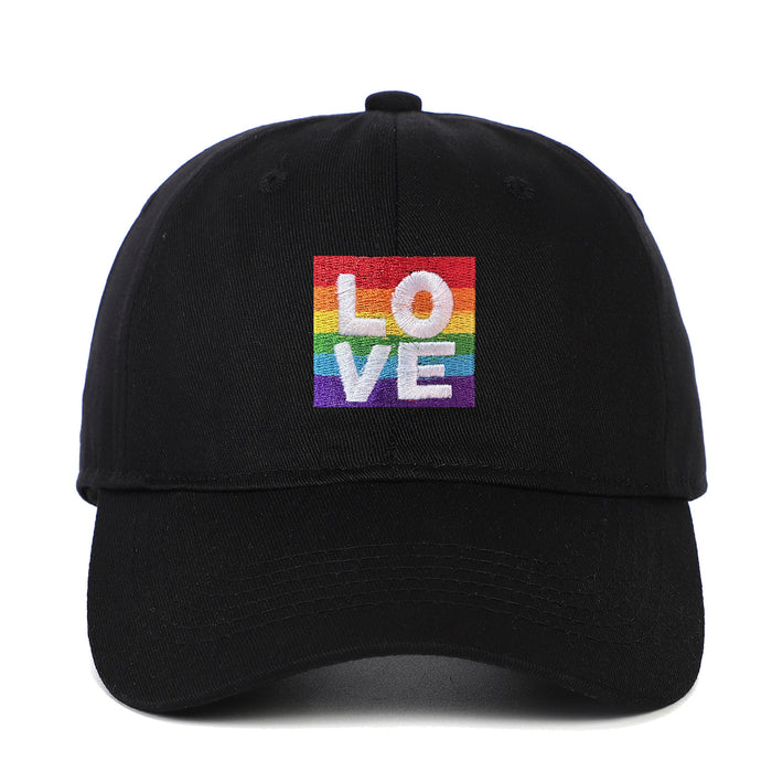 Wholesale Cotton LOVE Rainbow Embroidered Baseball Cap JDC-FH-ChenSheng003