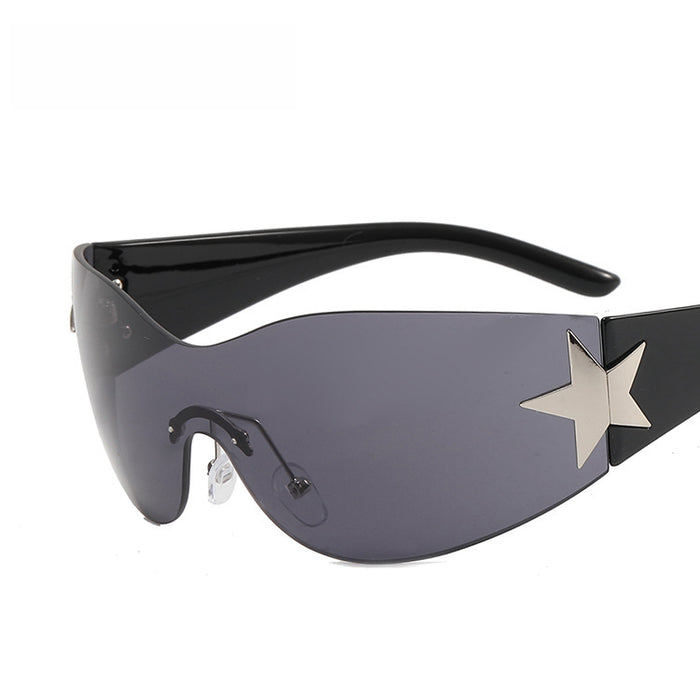 Wholesale Frameless pentagram integrated pilot sunglasses, sunshade sunglasses