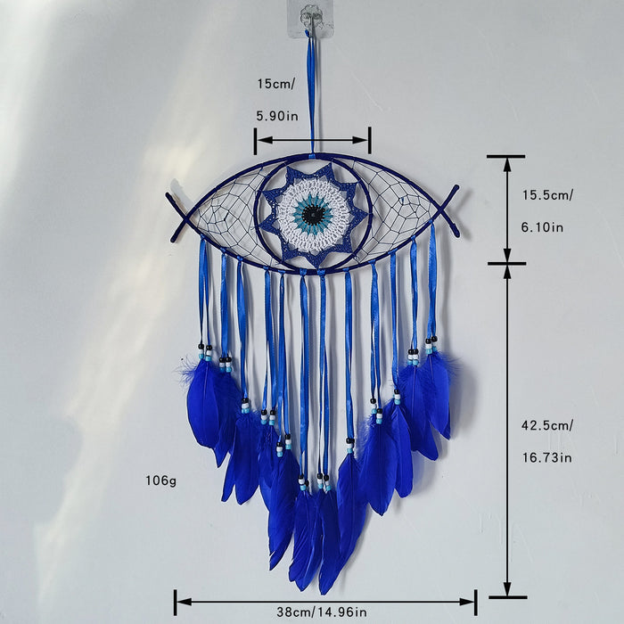 Wholesale Bohemian Evil Eye Dream Catcher Wall Decor Blue