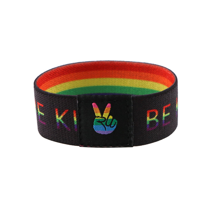 Wholesale 10pcs Colorful English Letters Rainbow Bracelet Washable Elastic Bracelet