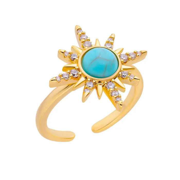 Wholesale Retro Inlaid PeacocK Turquoise Stainless Steel Ring
