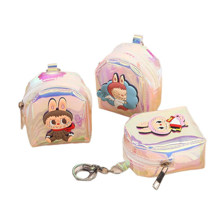 Wholesale Random Colorful Small Backpack Coin Purse Keychain Clutch Bag Laser Storage Small School Bag Doll Machine