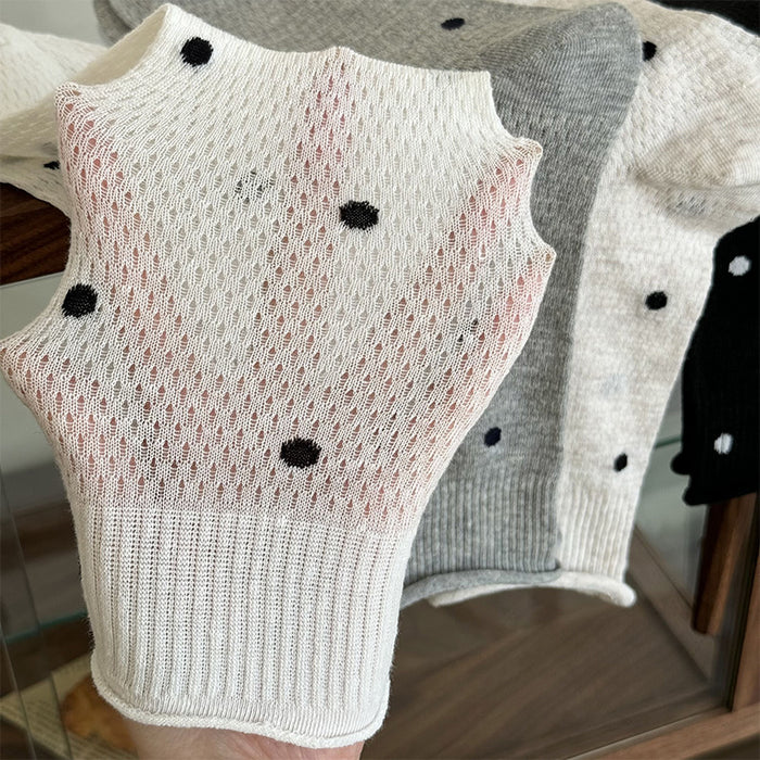 Wholesale Stacked socks, thin, breathable, solid color, polka dot, midsole, long socks, summer odor proof, sweat absorbing