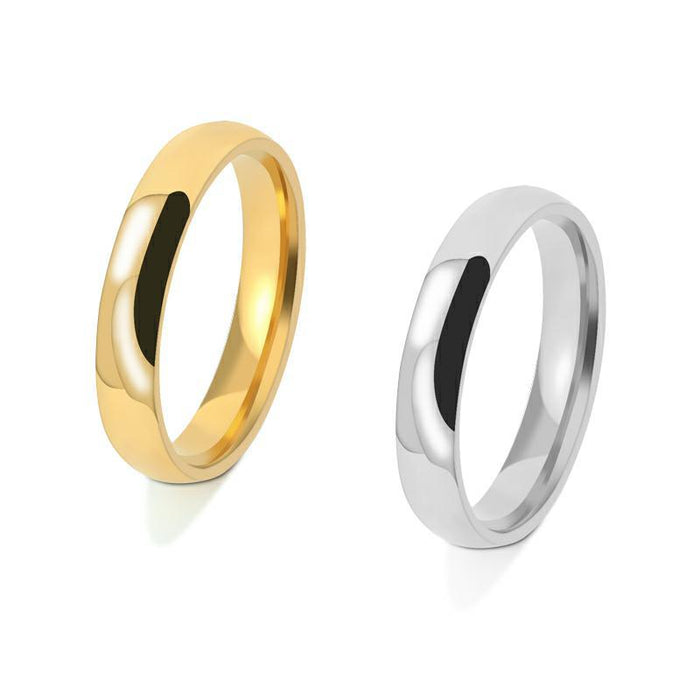 Wholesale Fashionable and minimalist titanium steel smooth ring, stainless steel inner and outer arc spherical plain ring ring