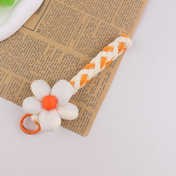 Wholesale Sweet flower mobile phone lanyard,  neck rope,  crossbody strap,  woven keychain
