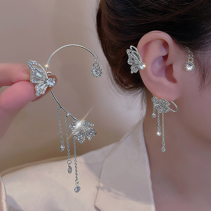 Wholesale Butterfly Ear Hanging Women's Temperament High End No Ear Hole Earrings Design Earrings