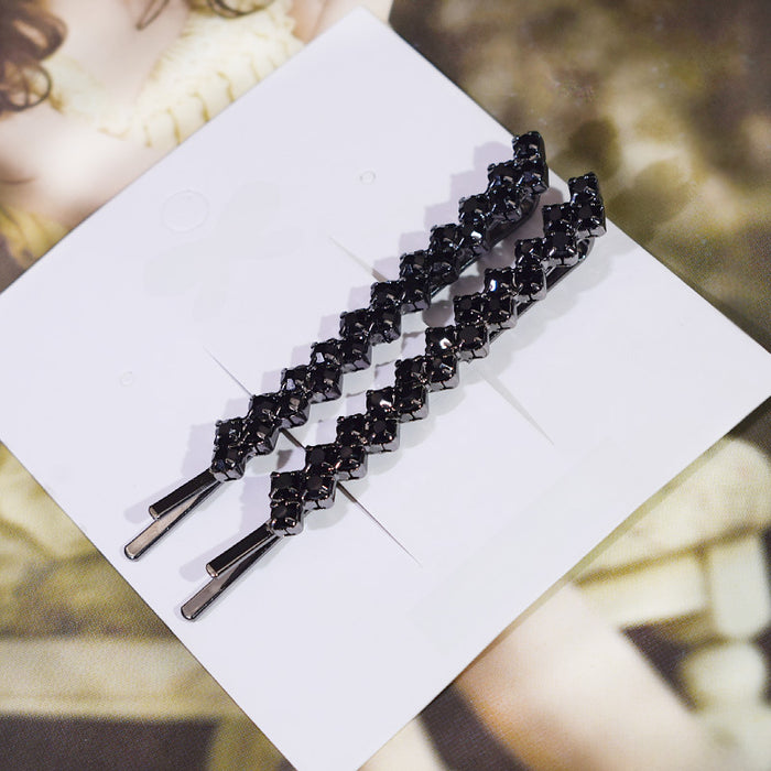 Wholesale Full Diamond Rhinestone Clip Hairpin Simple Hair Accessories Side Clip Duckbill Clip Broken Hairpin Side Clip