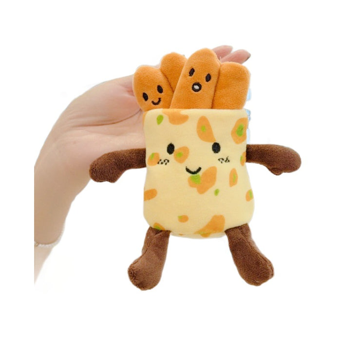 Wholesale Food Pancake  French Fries Plush Pendant Keychain Cotton Doll