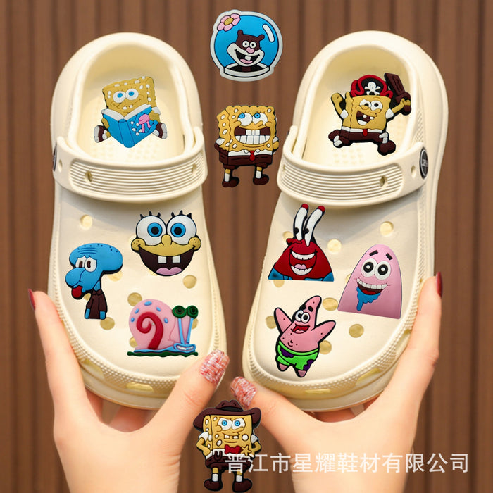 Wholesale 100pcs Cartoon PVC hole shoe buckle decoration accessories DIY detachable soft rubber shoe flower