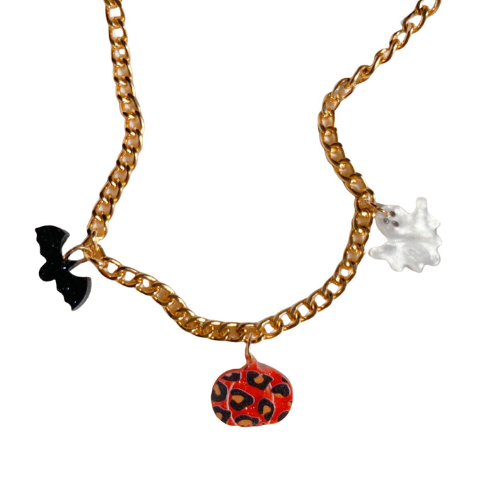 Wholesale Acrylic necklace, bat, pumpkin, candy, ghost, cute, funny, creative ornament