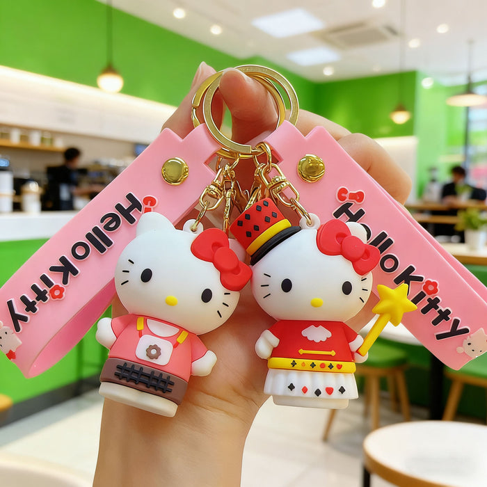 Wholesale Silicone Cat Keychain Cute Cartoon Design Car Key Accessory MOQ≥2