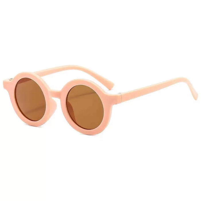 Wholesale Baby sunglasses matte children's sunglasses trendy round frame retro mocha mirror