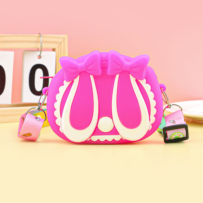 Wholesale Cartoon Silicone Zip Coin Purse for Kids Cute Crossbody Bag for Earphones MOQ≥5