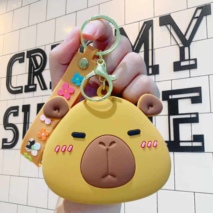 Wholesale Cartoon  Silicone Coin Purse Keychain Cute  Storage Bag Student Card Bag Keychain