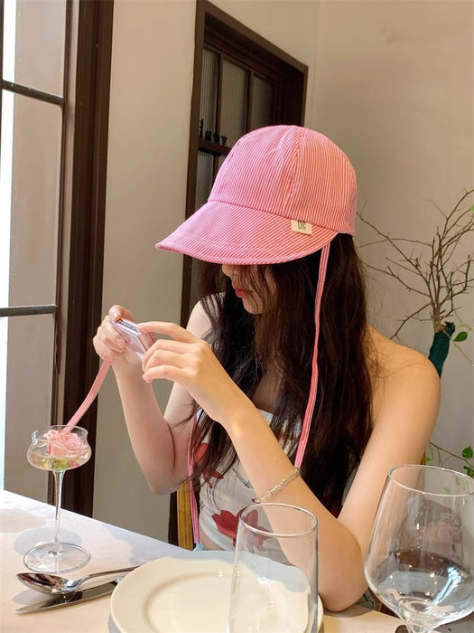 Wholesale Sunshade hat, women's fisherman hat, striped lightweight folding duck tongue hat