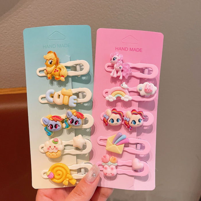 Wholesale New cartoon seamless alloy hair clip, children's hair clip without damaging hair, side clip, bangs clip