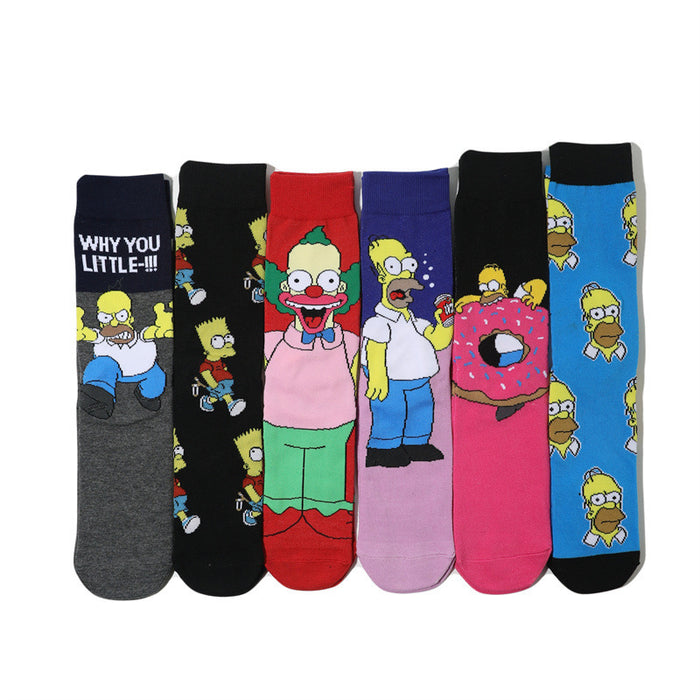 Wholesale Cartoon/ Anime Cotton Socks Mid-Calf
