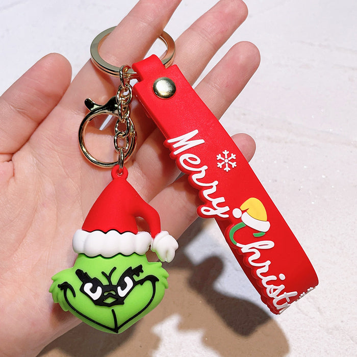 Wholesale Christmas Silicone Cartoon Doll Keychain JDC-KC-QiChao068