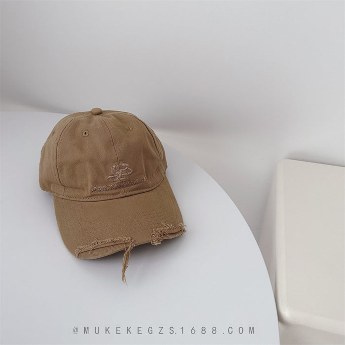 Wholesale Retro vintage distressed baseball cap versatile street racket soft top hat sunshade duckbill cap trendy