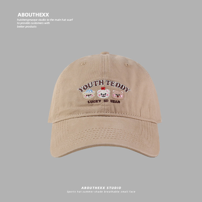 Wholesale Embroidered baseball cap, sweet and versatile, new wide brimmed duckbill cap for couples