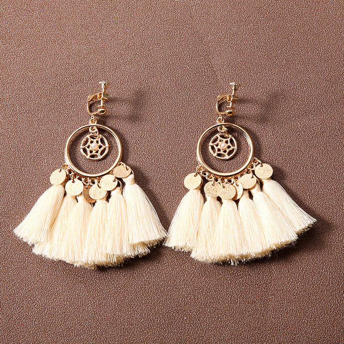 Wholesale Alloy Bohemian Retro Ethnic Style Su Long Earrings JDC-ES-Gumi003