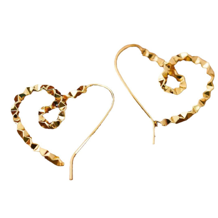 Wholesale Irregular Diamond Pattern Love Alloy Earrings JDC-ES-TongS012