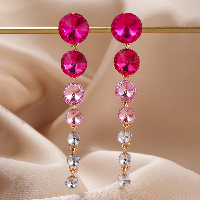 Wholesale Alloy Crystal Glitter Diamond Tassel Earrings JDC-ES-QinQ005