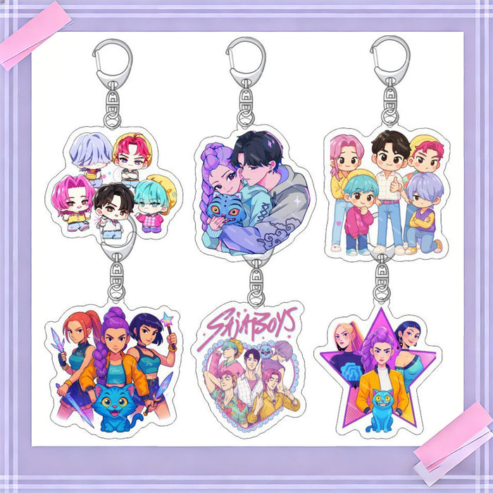 Wholesale 10pcs/set K-POP anime merchandise acrylic keychains and pendants