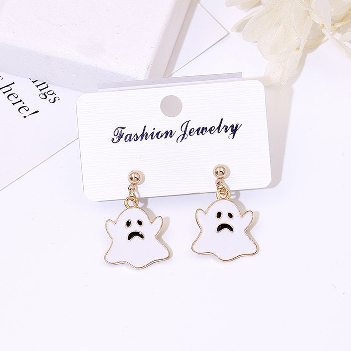 Wholesale Metal Electroplated  Earrings Pumpkin Ghost Pendant Fashion Jewelry Accessory for Women
