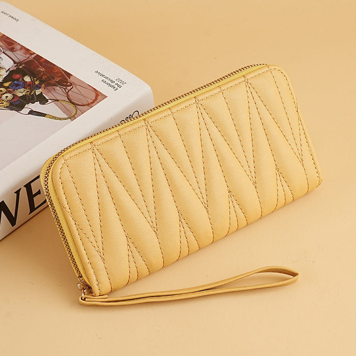 Wholesale Macaron Embroidered Long Small Fragrant Wind Handheld Zipper Women's Wallet JDC-WT-XQ004