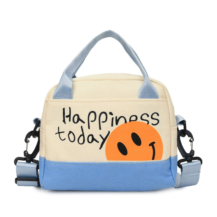 Wholesale Cute smiling face backpack for travel and commuting, hand-held canvas bag