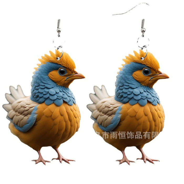 Wholesale Farmhouse Style Acrylic Chicken Series Earrings JDC-ES-Yuhen008