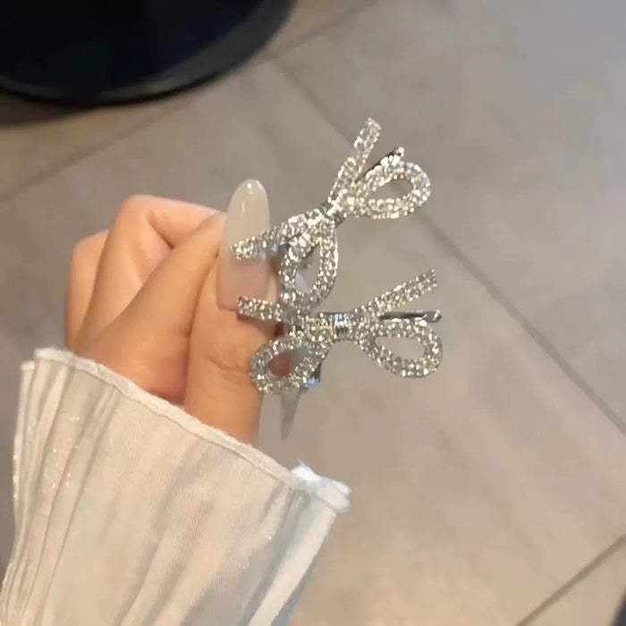 Wholesale Super Flash Rhinestone Bow Hairpin Side Clip Hairpin Clip Head Jewelry