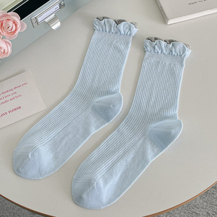 Wholesale Socks, children's thin bow, mid tube socks, versatile lace pile socks, cotton socks