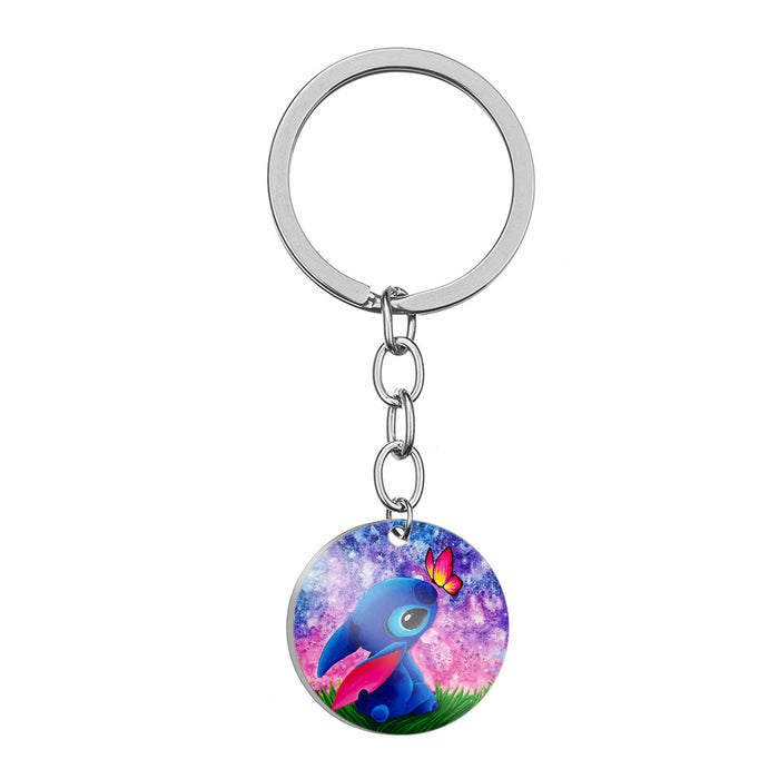 Wholesale Cartoon Color Printing Stainless Steel Keychain JDC-KC-HuanYu029